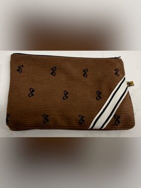 RSD Rebecca Scott Designs Bow Corduroy Cosmetic Pouch